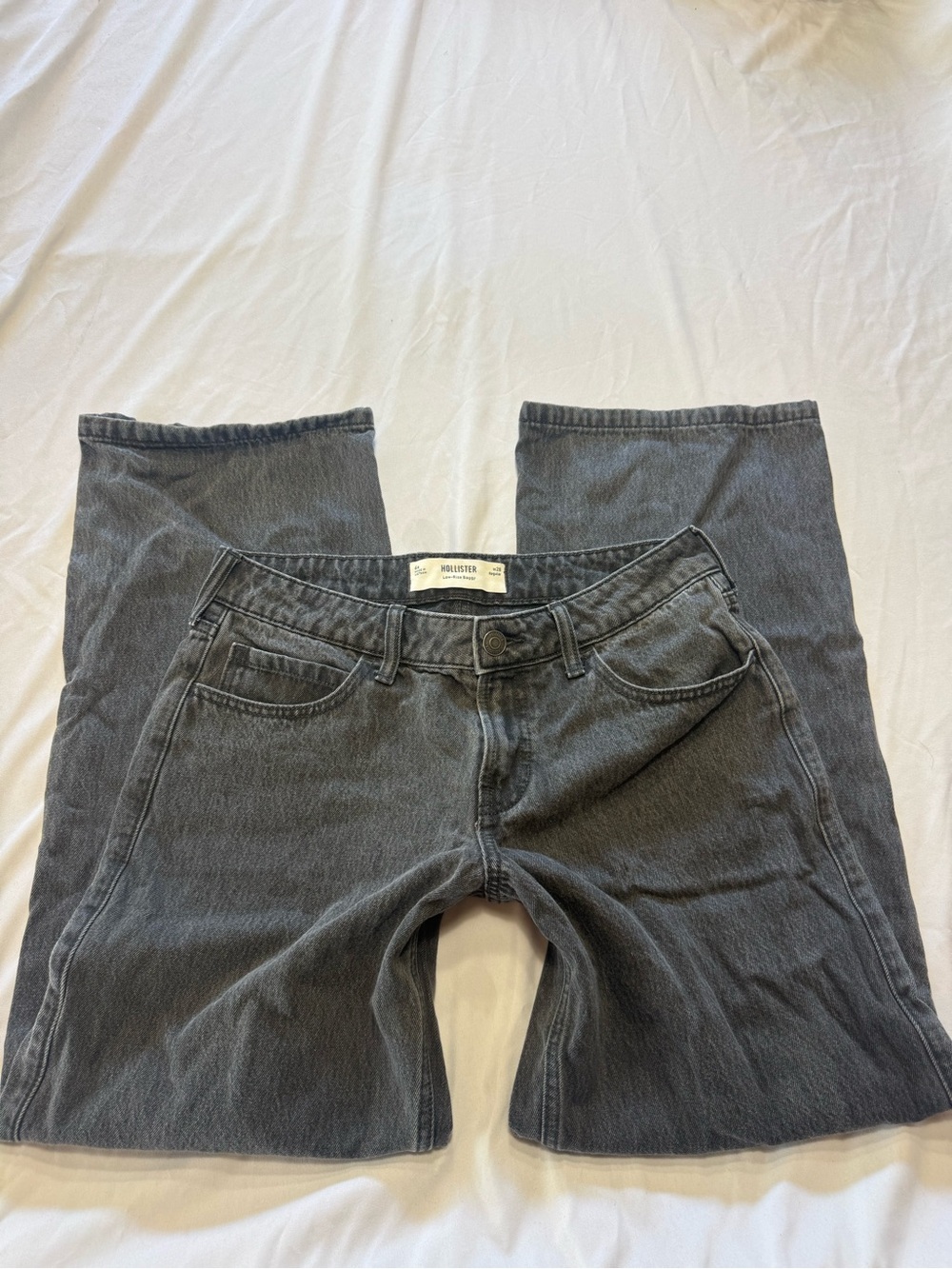 Hollister Women's Charcoal Flared Jeans